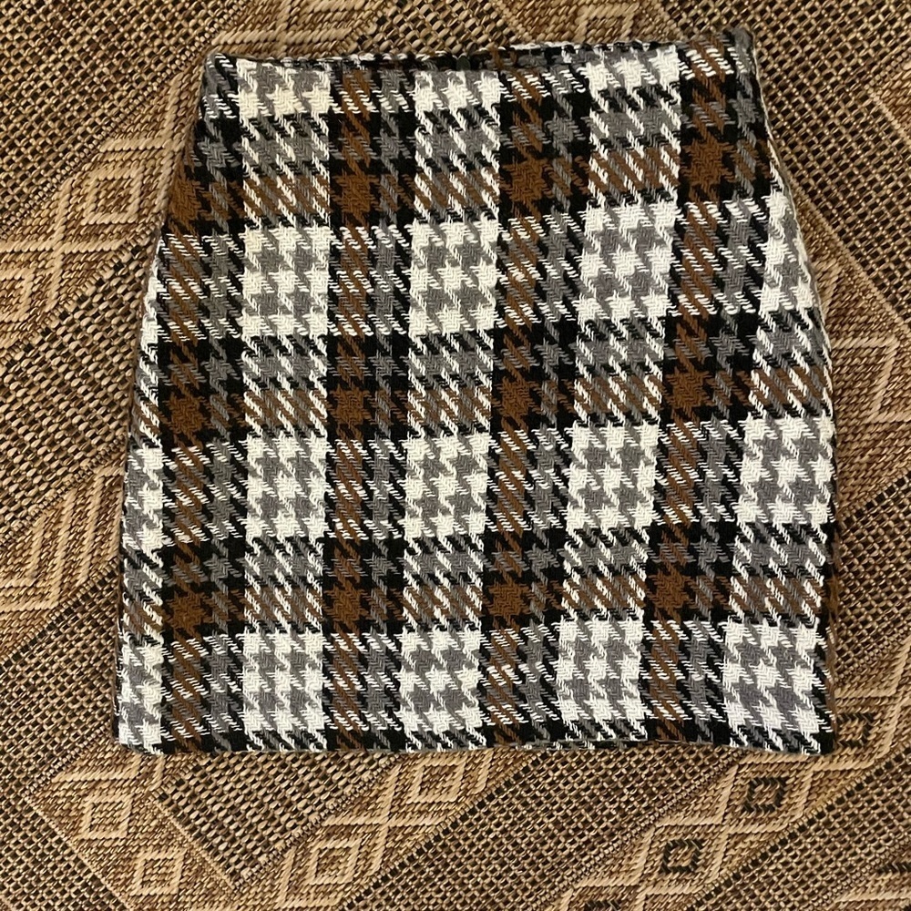 VERO MODA Houndstooth Plaid Wool Skirt Size Small